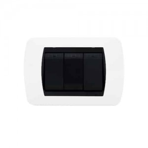 Interruptor Enerlux Triple Blanco/Negro