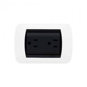 Toma Enerlux Doble Con Polo a Tierra Blanco/Negro