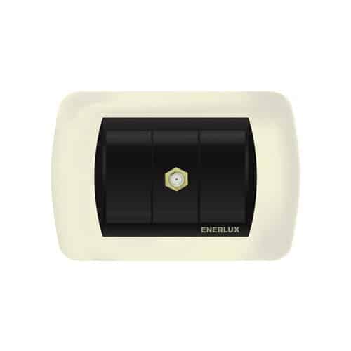 Toma Enerlux Coaxial Blanco/Negro