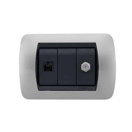 Toma Enerlux Coaxial+Telefonica Silver