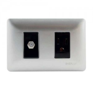 Toma Enerlux Coaxial+Telefonica Silver