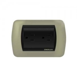 Toma Enerlux Doble Con Polo A Tierra Silver