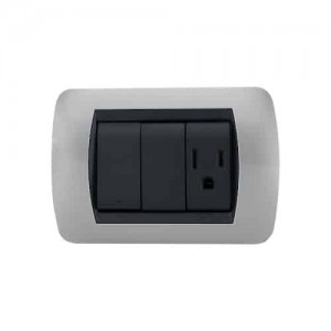 Toma Enerlux+Interruptor Silver