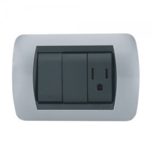 Toma Enerlux+Interruptor Silver