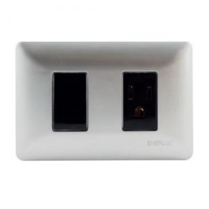 Toma Enerlux+Interruptor Silver