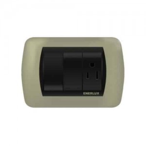 Toma Enerlux+Interruptor Silver