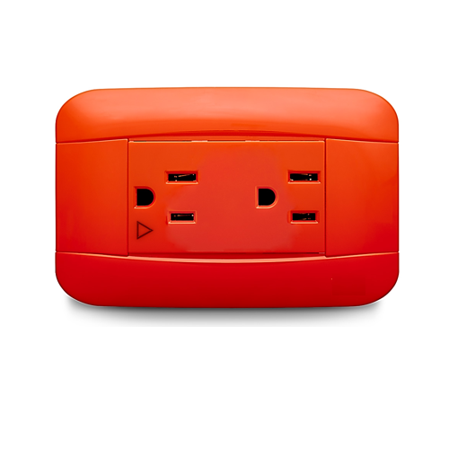 Tomacorriente Doble Americano 2p+E Aislado