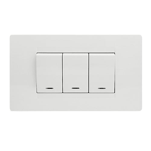 Interruptor Premium Conmutable Triple Blanco