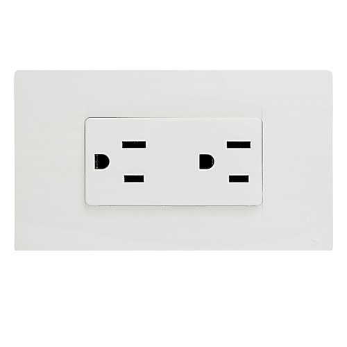 Toma Premium Doble Americana 2p+ E Blanco