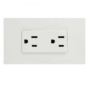 Toma Premium Doble Americana 2p+ E Blanco