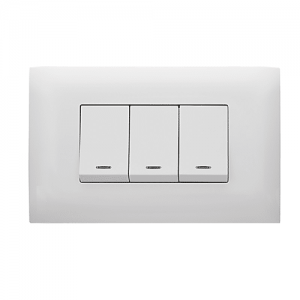 Interruptor Triple Botón Ancho Luz Piloto Veto