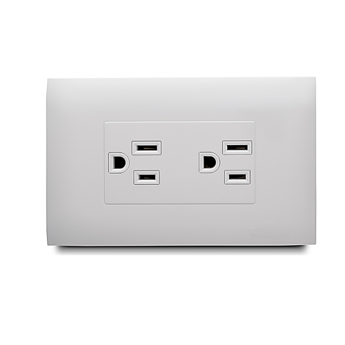 Tomacorriente Doble Americano 2P+E Veto