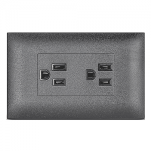 Toma Vive Doble con Polo a Tierra Negro