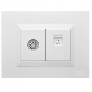 Jack Plura Telefono + Coaxial Blanco