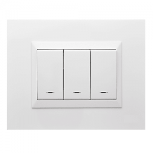 Interruptor Plura Conmutable Triple Blanco