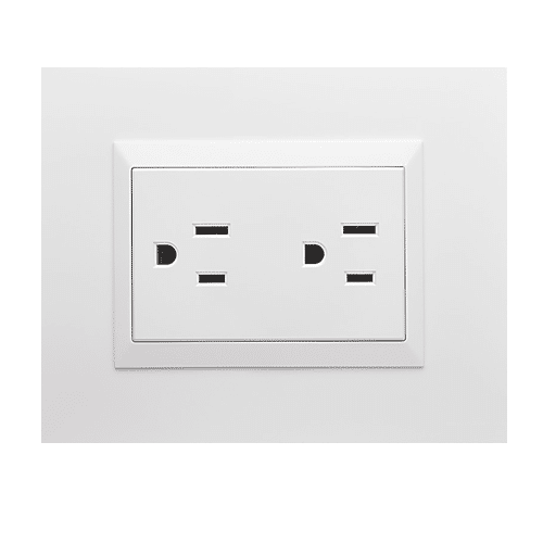 Toma Plura Doble con Polo a Tierra Blanco