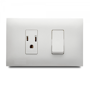 Mixto 1 Interruptor No Neon + 1 Tomacorriente Americano 2P+E Vato