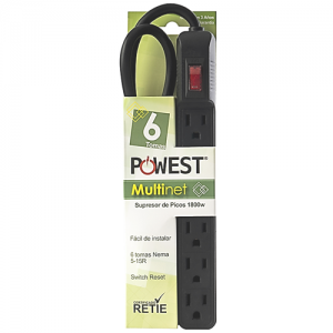 Supresor de Picos Nicomar Negro de 6 Salidas Multinet 6Tn