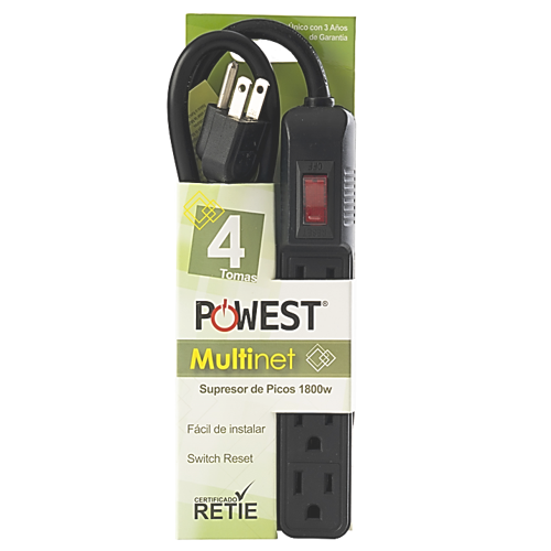 Supresor de Picos Nicomar Negro de 4 Salidas Multinet 4Tn