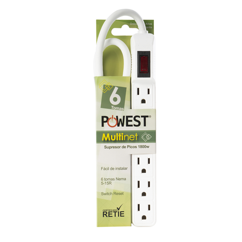 Supresor de Picos Nicomar Blanco de 6 Salidas Multinet 6Tb