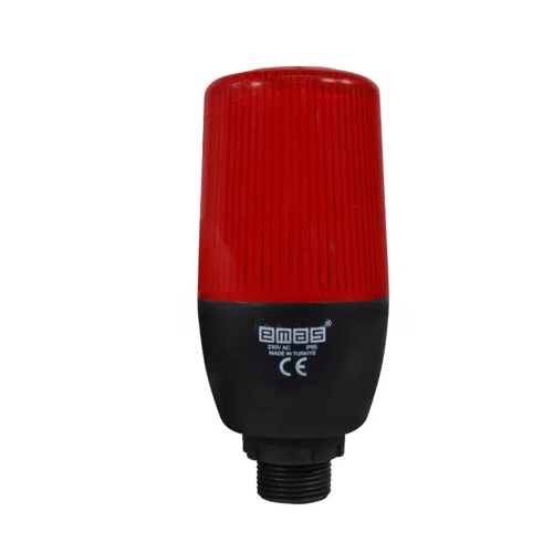 Baliza Emas Fija / Intermitente Roja 55Mm 220Vac Sin Buzzer Conexion 22Mm