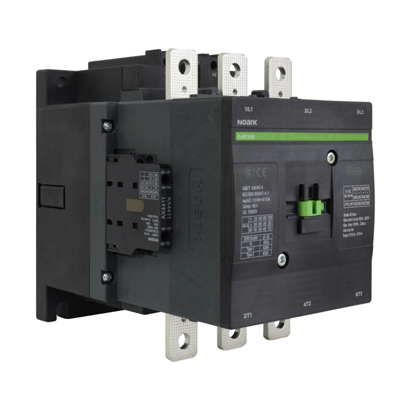 Contactor 500A AC-3, 2 AX-NO, 2 AX-NC, Controlador a 220VAC/DC 50/60HZ. Noark