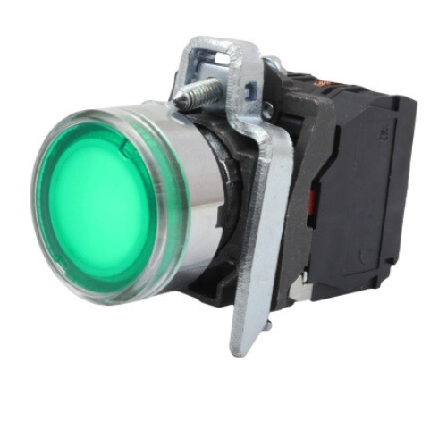 Pulsador Soutune (Sn) Metálico Luminoso Verde 22Mm