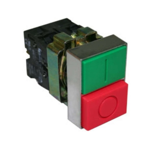 Pulsador Metálico Doble Sin Piloto 22Mm