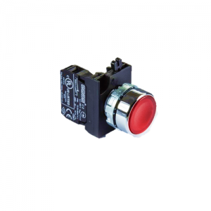 Pulsador Iluminado 22 Mm Metálico, Rojo, 1Nc, Piloto 100-230Vac