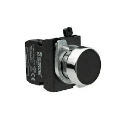 Pulsador Metálico Negro 1NA 250V