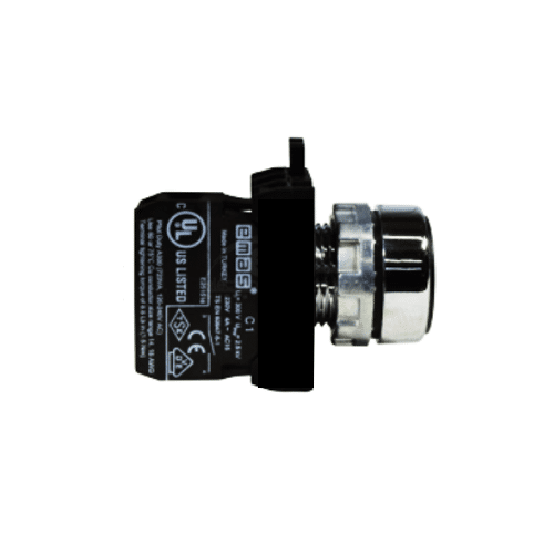 Pulsador Metálico Negro 1NA 250V