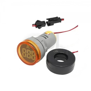 Indicador Xindali Corriente Ac Redondo 22mm Amarillo, 0-100a, Alimentación 220vac Ct Incluido