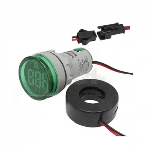 Indicador Xindali Corriente Ac Redondo 22mm Verde, 0-100a, Alimentación 220vac Ct Incluido