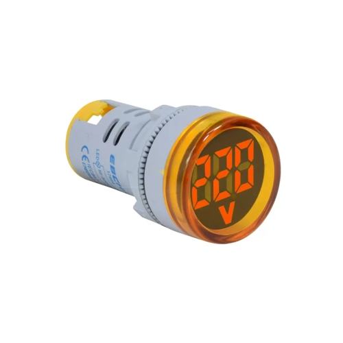 Indicador Xindali Voltaje Ac Redondo 22mm Amarillo, 50-500vac