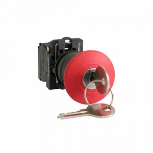 Pulsador Emergencia 40Mm Base Plastica Tipo Hongo Con Llave Ebchq