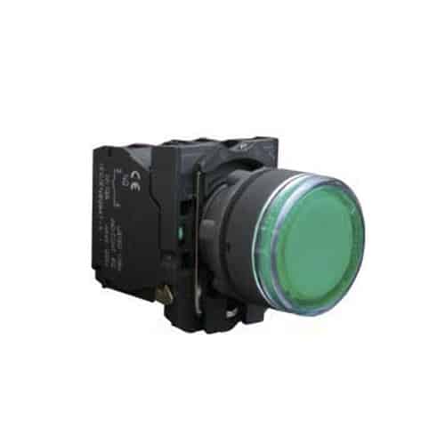 Pulsador Plastico Na+LED Verde 220V Ebchq