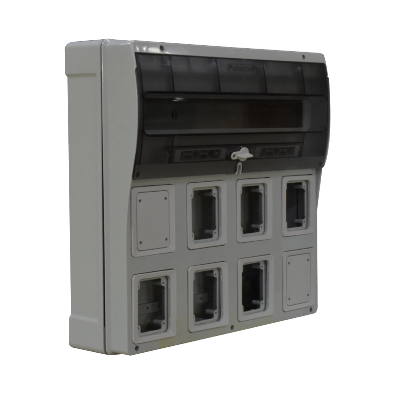 Tablero con Ventana Transparente para Instalacion de Tomas de Incrustar Topter 8X22, 16A Y 32A - Ip66