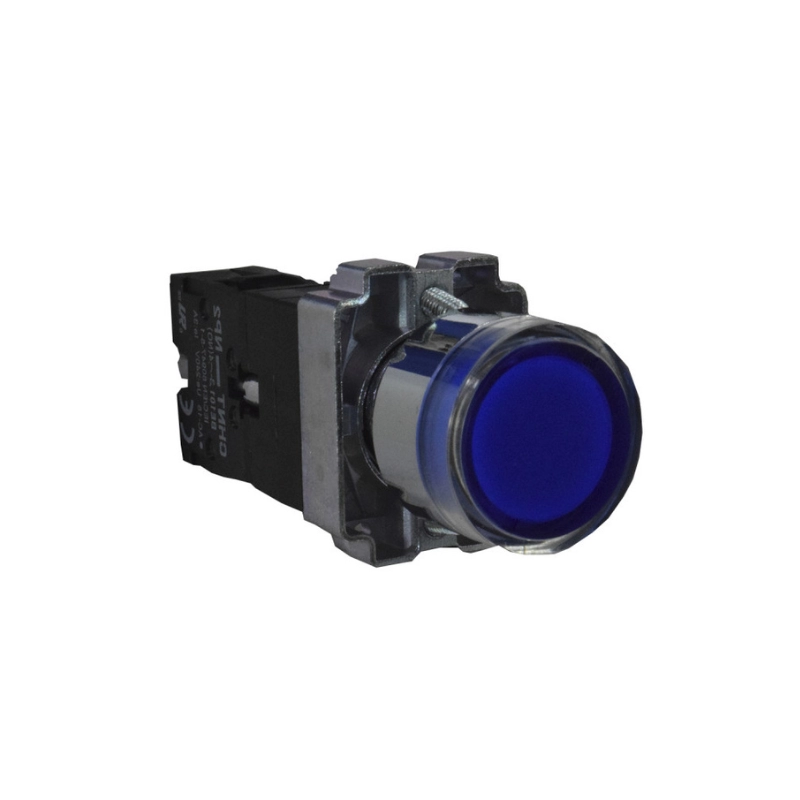 Pulsador Na+LED Azul 230V 22Mm Ebchq