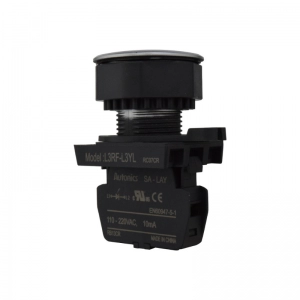 Piloto LED Plano Amarillo 30Mm 110-220 Vac Plastico Plano Autonics