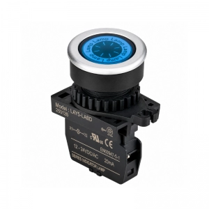 Piloto LED Plano Azul 30Mm 110-220Vac Plástico Plano Autonics