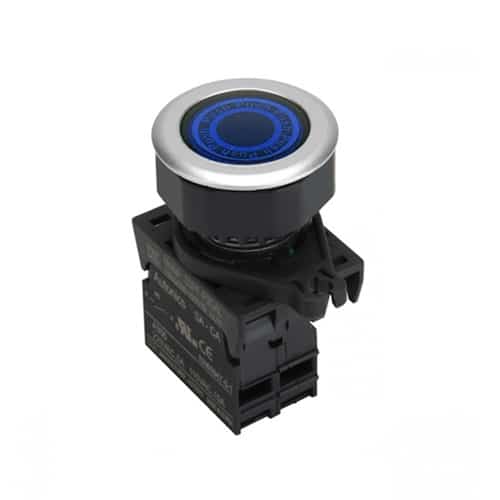 Pulsador Plastico Na+LED Azul 110-220 Vac 30Mm Autonics