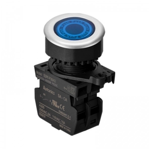 Pulsador Plastico Na+LED Azul 110-220 Vac 30Mm Autonics