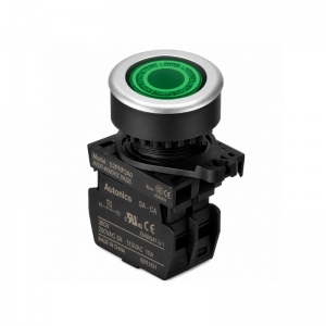 Pulsador Plastico Na+LED Verde 110/220 Vac 30Mm Autonics