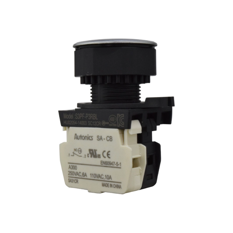Pulsador Plástico Nc+LED Rojo 110-220 Vac 30Mm Autonics