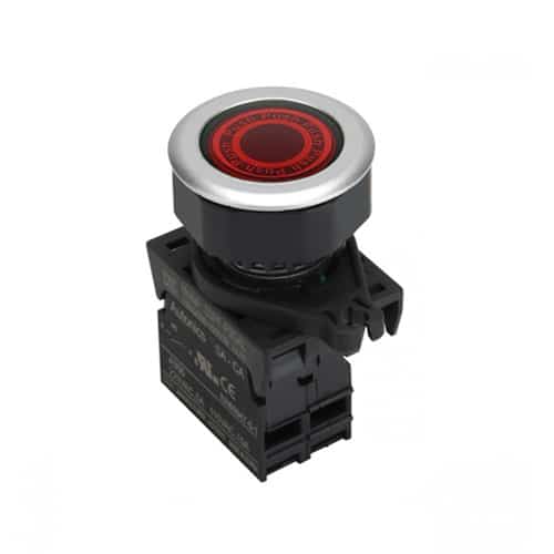 Pulsador Plástico Nc+LED Rojo 110-220 Vac 30Mm Autonics