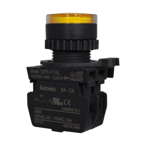 Pulsador Plastico Na+LED Amarillo 110-220Vac 22Mm Autonics