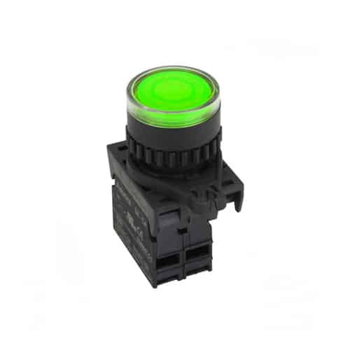 Pulsador Plastico Na+LED Verde 110-220Vac 22Mm Autonics