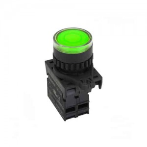 Pulsador Plastico Na+LED Verde 110-220Vac 22Mm Autonics
