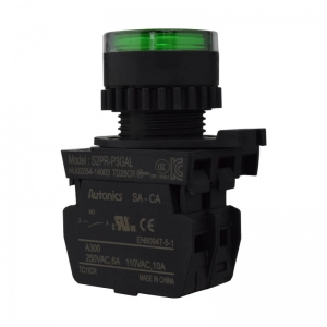Pulsador Plastico Na+LED Verde 110-220Vac 22Mm Autonics