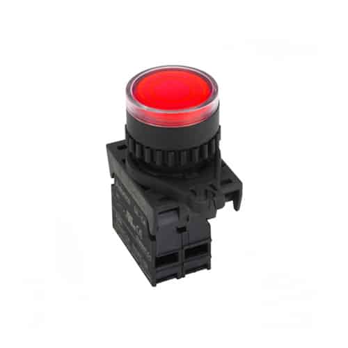 Pulsador Plastico Nc+LED Rojo 110-220Vac 22Mm Autonics